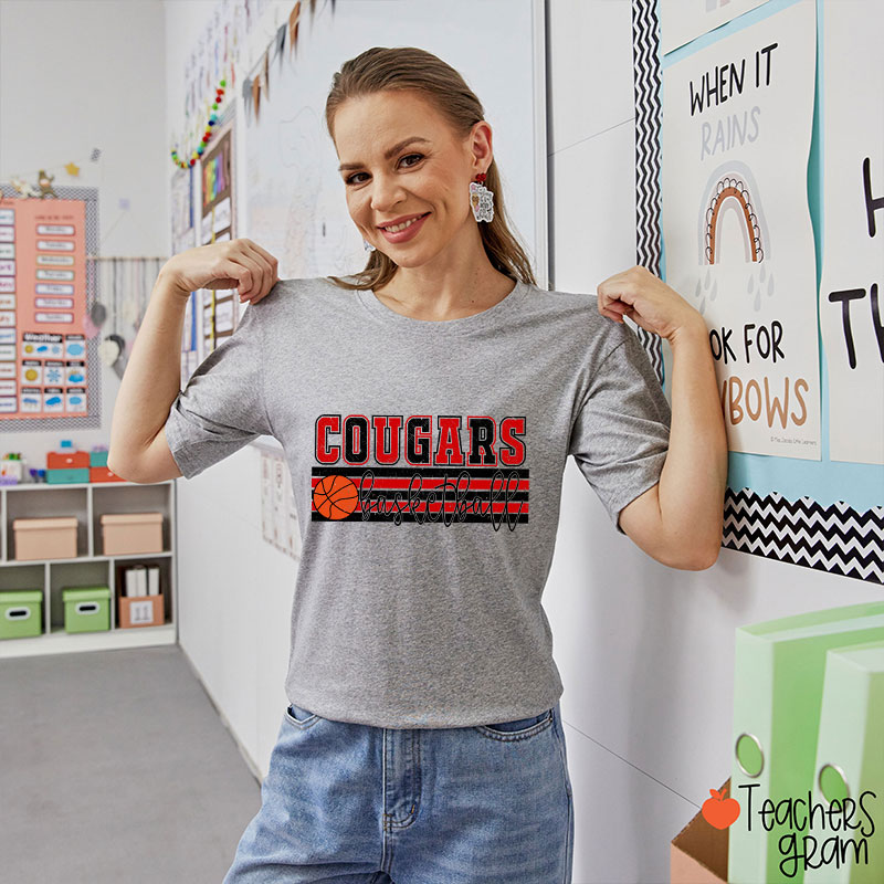 Personalized Mascot And Sport Contrasting Colors Teacher T-Shirt