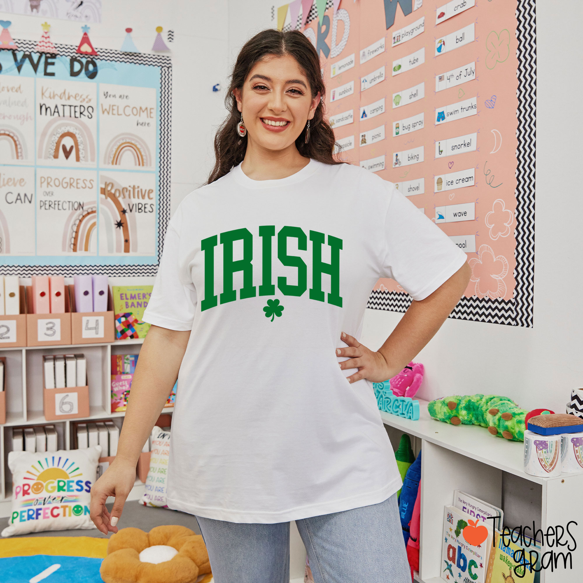Irish Shamrock St Patricks Day Teacher T-Shirt