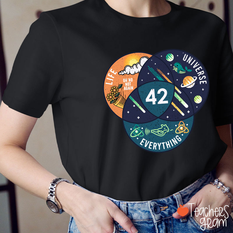 42 Answer To Life Universe And Everything Essential Teacher T-Shirt