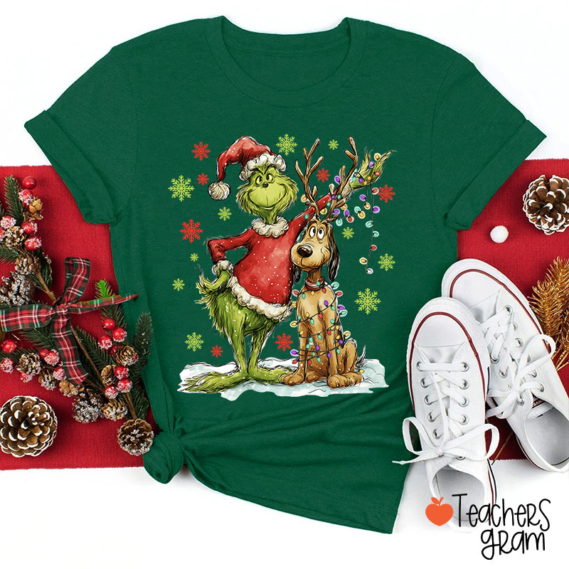 Green Guy And Dog Teacher T-Shirt