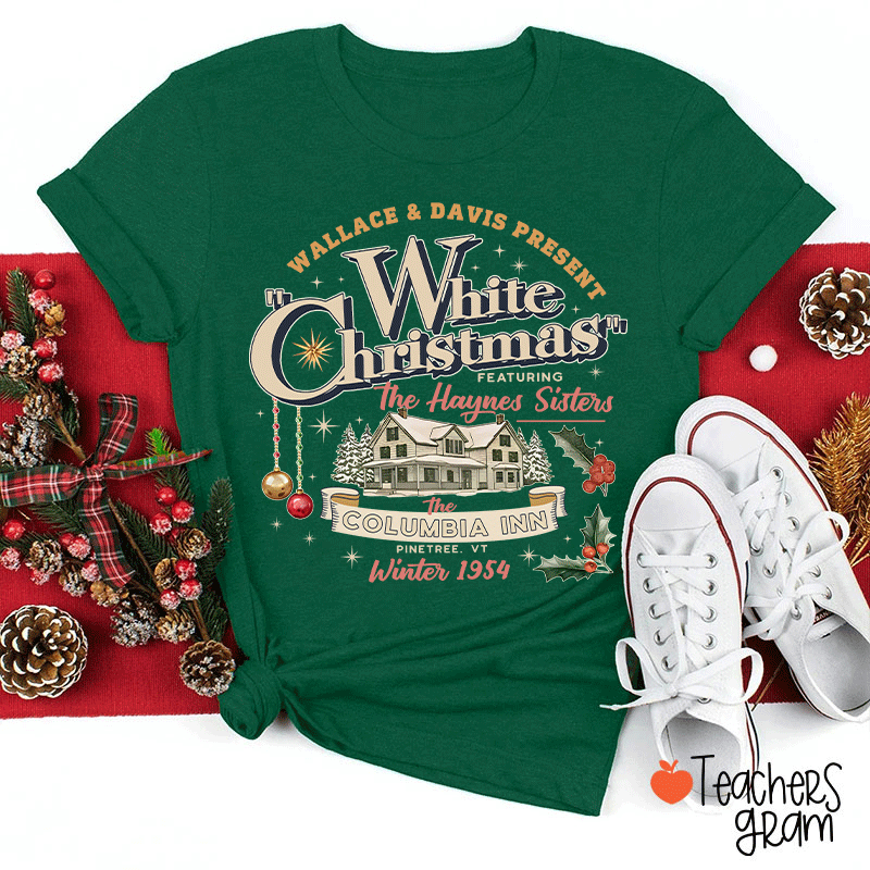 White Christmas Teacher T-Shirt