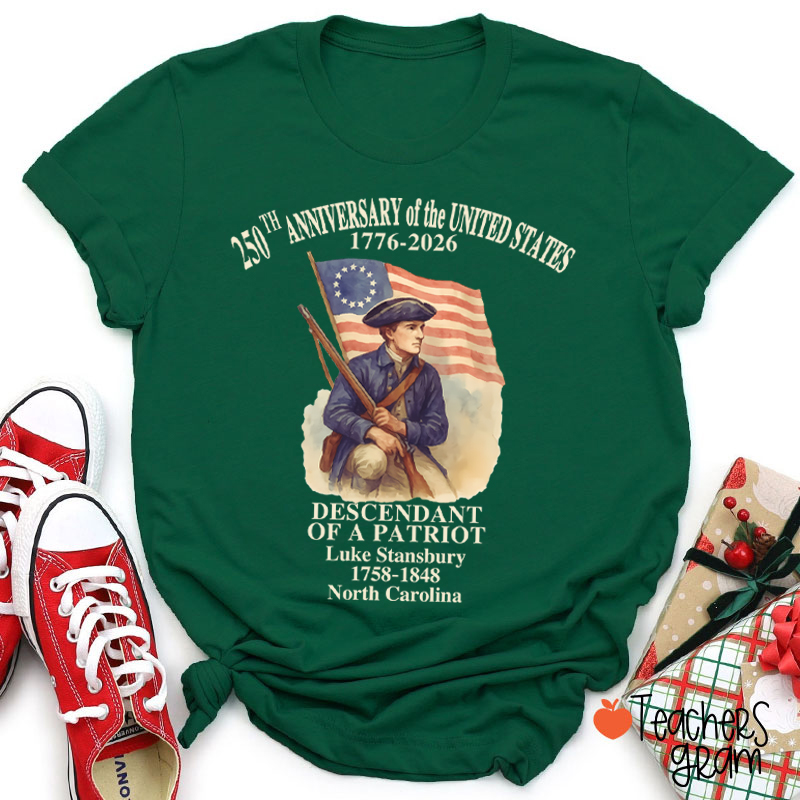 Personalized 250th Anniversary Of The United States Teacher T-Shirt