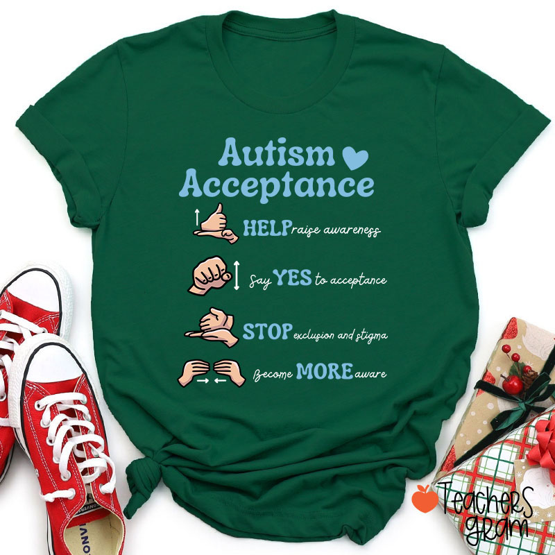 Autism Acceptance Teacher T-Shirt