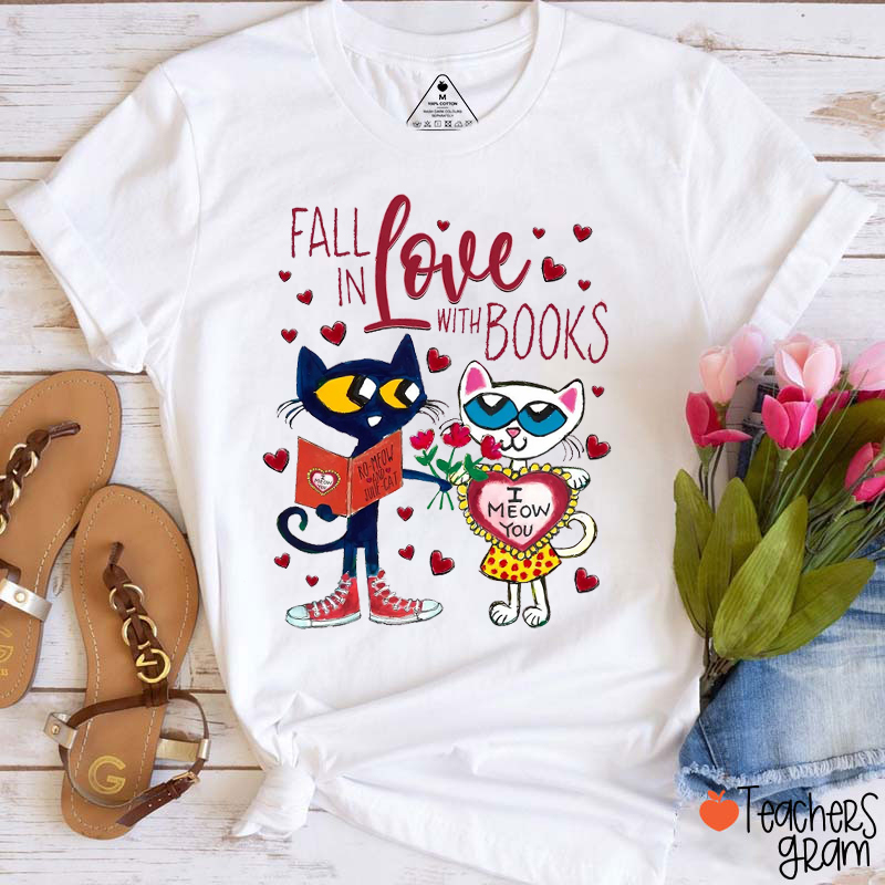 Fall In Love With Books Teacher T-Shirt