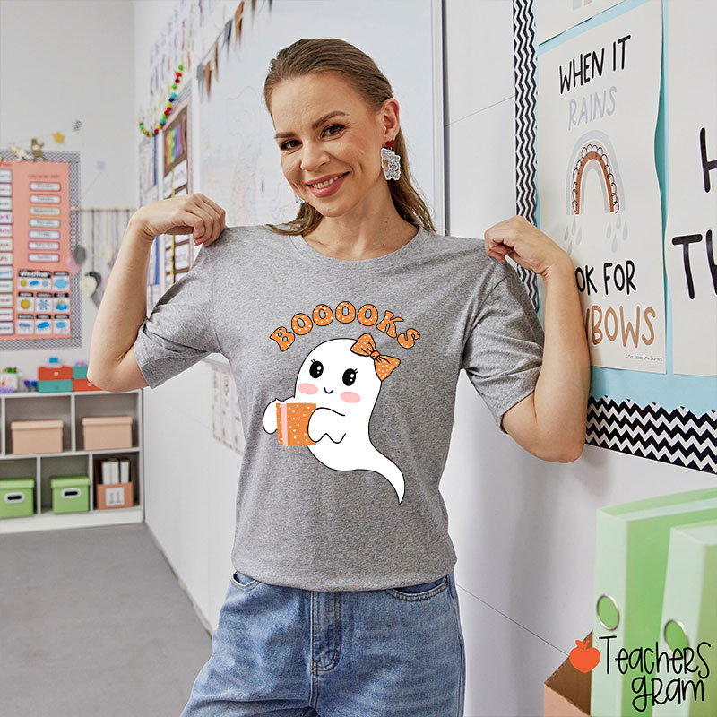 Lovely Ghost Reading Booooks T-Shirt