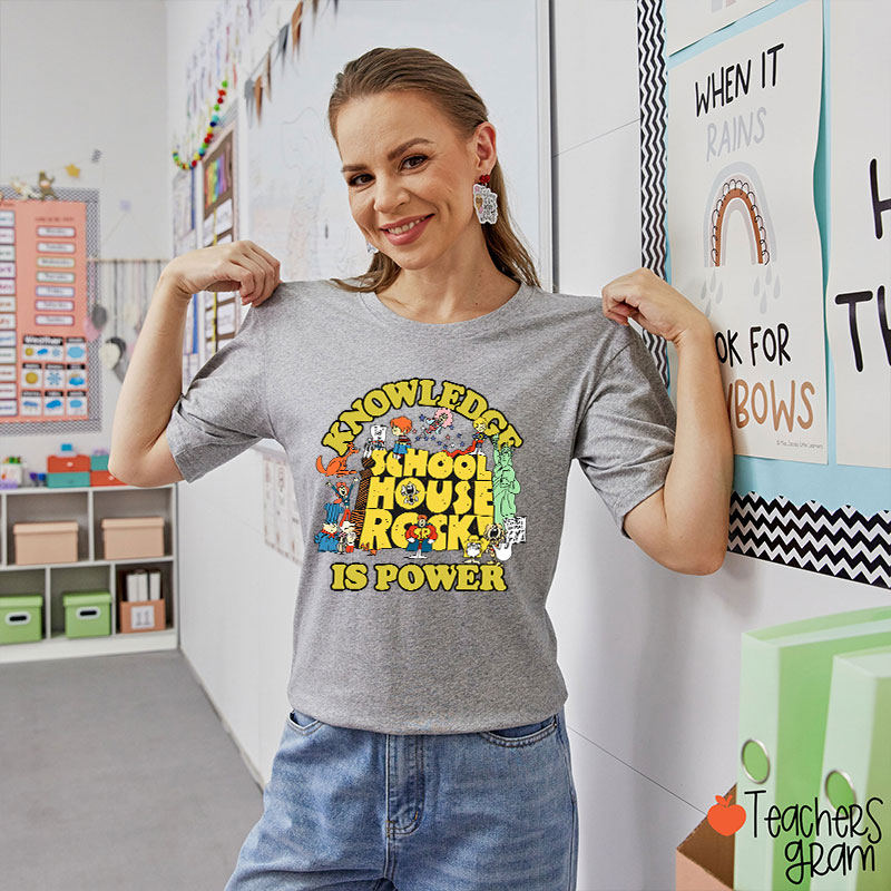 Best Schoolhouse Rock Knowledge Is Power Teacher T-Shirt