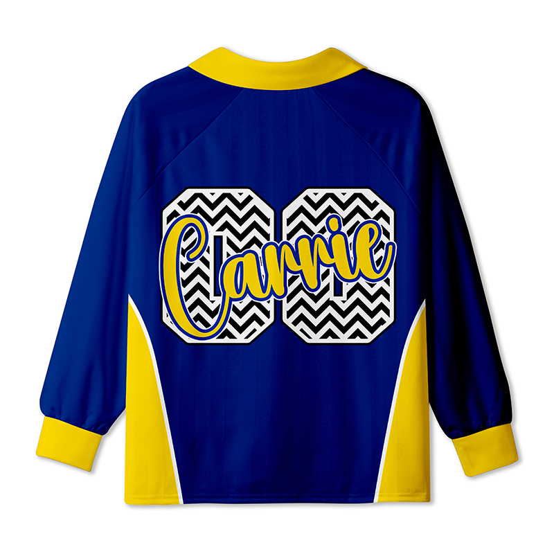 Personalized Mascot Love School Spirit Teacher Long Sleeve Collar Jersey