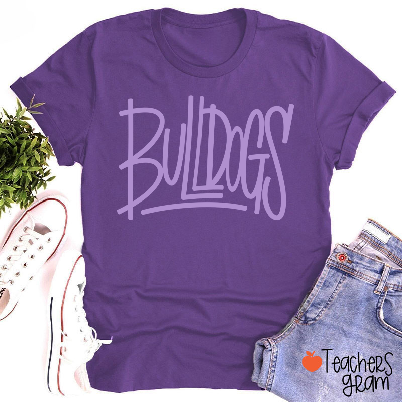 Personalized Mascot Simple Script Teacher T-Shirt
