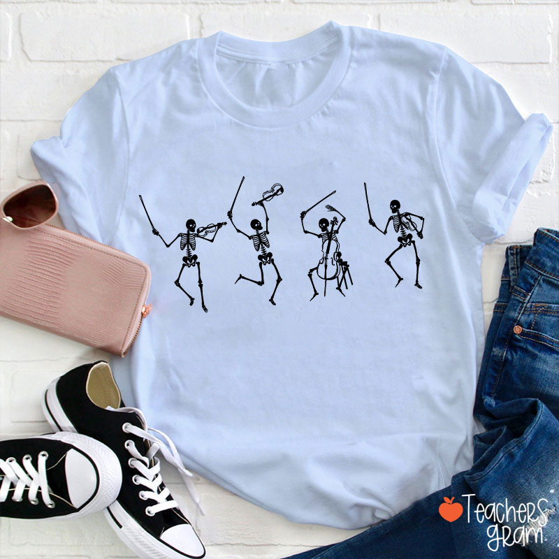 Dancing Skeletons Music Teacher T-Shirt