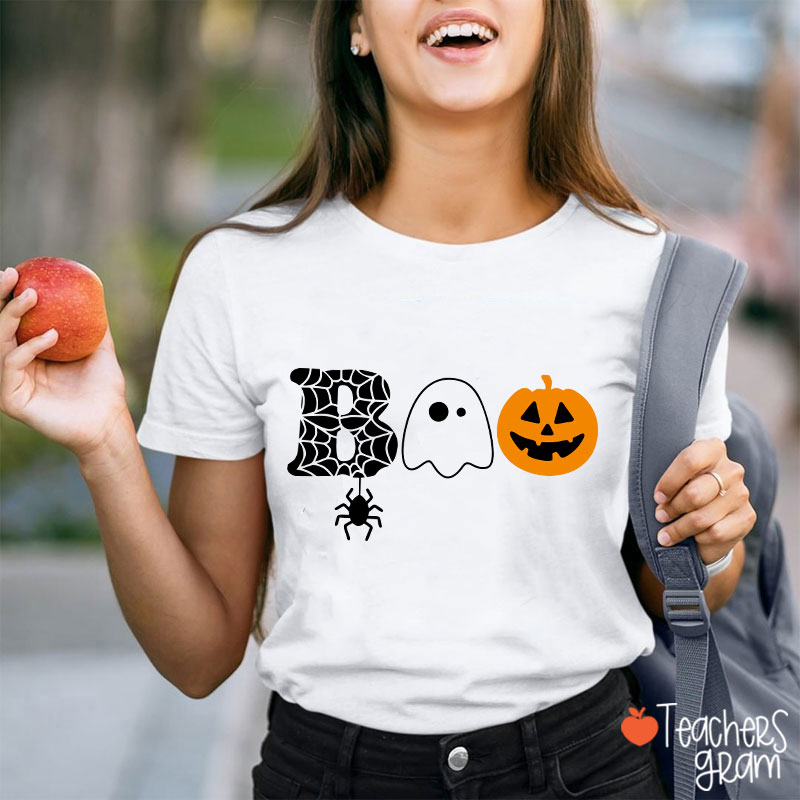 Boo Spider Pumpkin Ghost Teacher T-Shirt