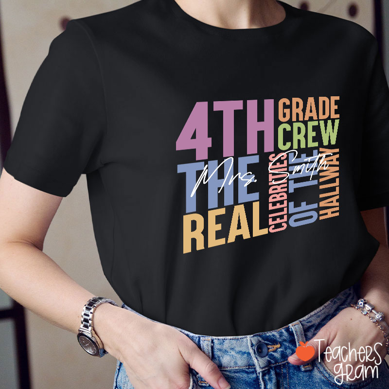 Personalized Grade Name Words Teacher T-Shirt