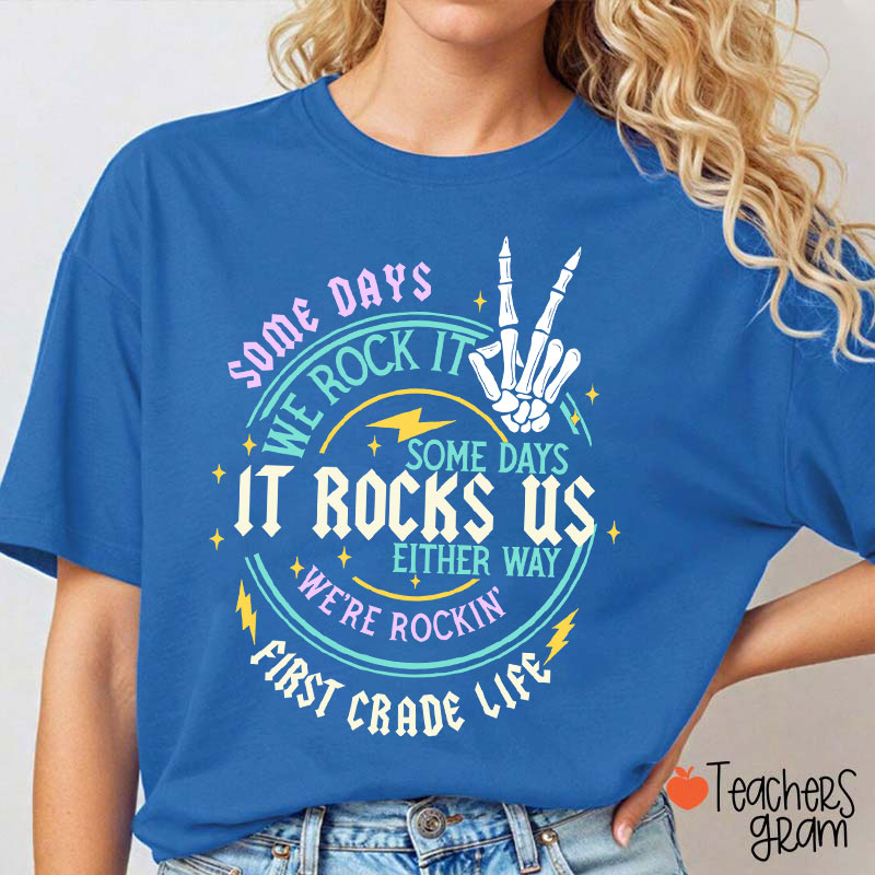 Personalized Grade Rock This School Teacher T-Shirt