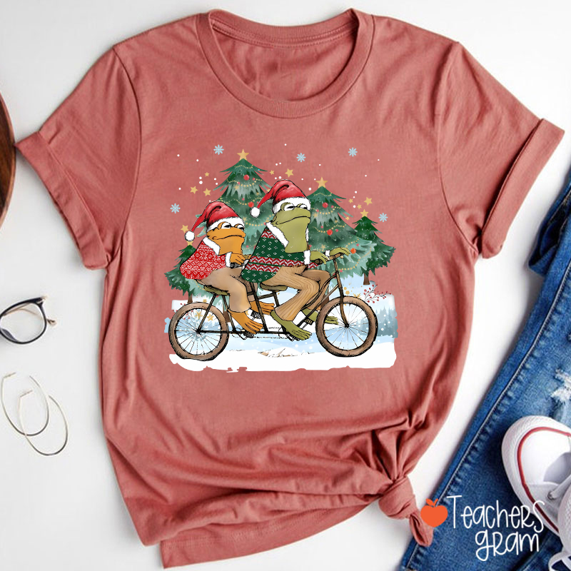Frog And Toad Christmas Teacher T-Shirt