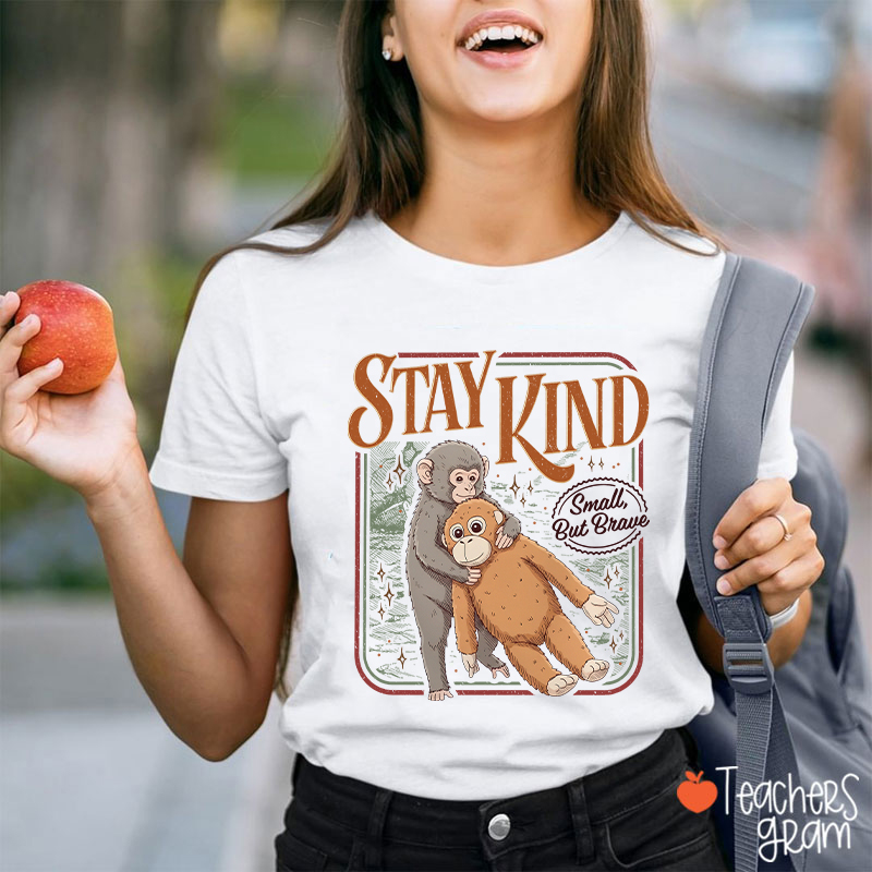 Stay Kind Small But Brave Teacher T-Shirt