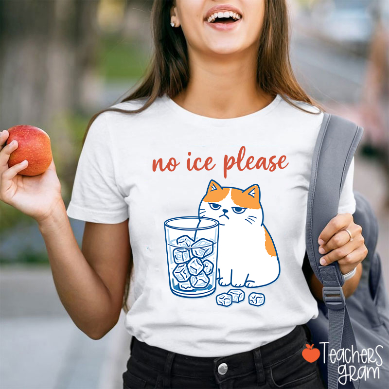 No ICE Please Cute Cat Teacher T-Shirt