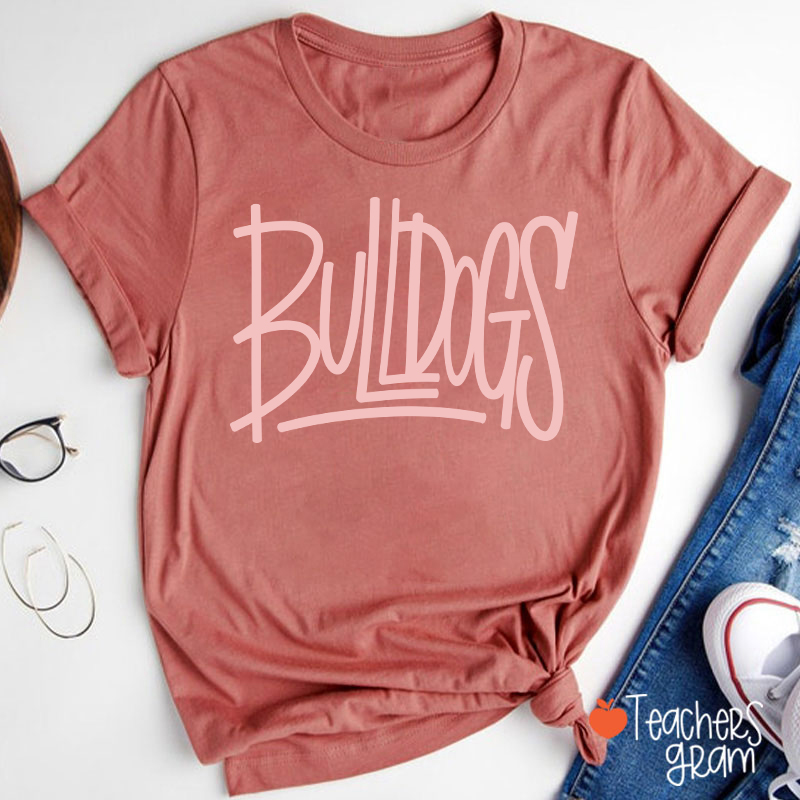 Personalized Mascot Simple Script Teacher T-Shirt