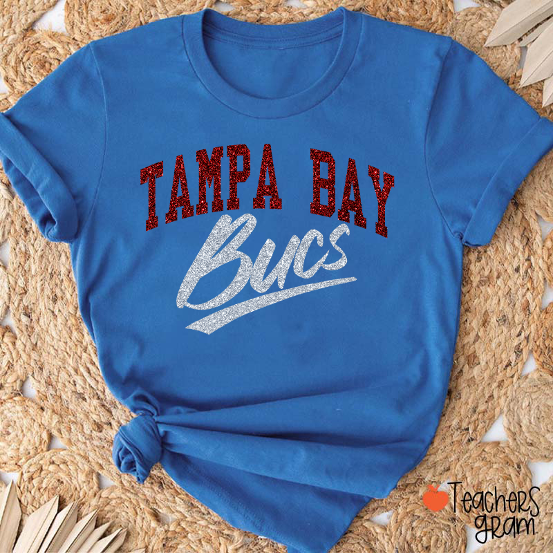 Personalized Mascot Retro Glitter Sport Fan Teacher T‑Shirt