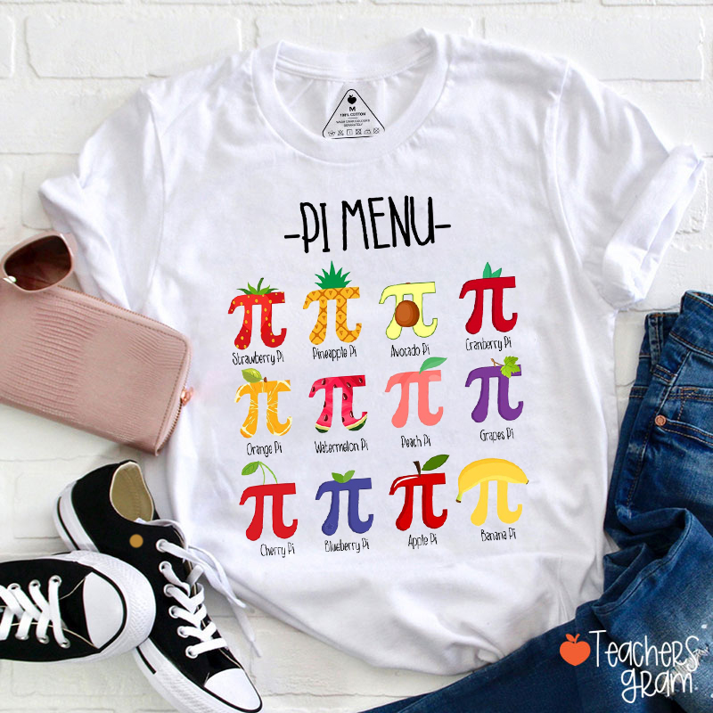 Pi Menu Math Teacher T-Shirt