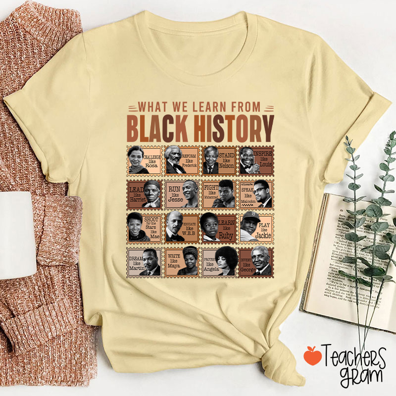 What We Learn From Black History Teacher T-Shirt