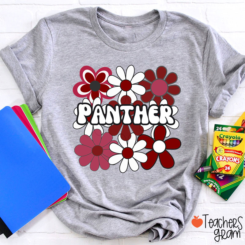 Personalized Mascot Flowers School Spirit Teacher T-Shirt