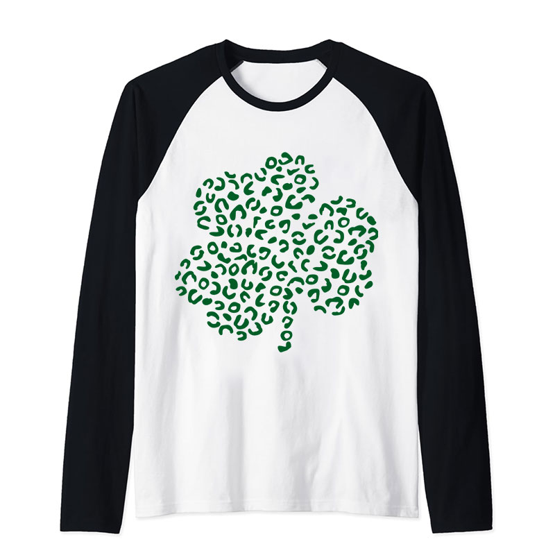 Clover St. Patrick's Day Teacher Raglan Long Sleeve T-Shirt