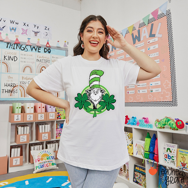 Four Leaf Clover Reading Season Teacher T-Shirt
