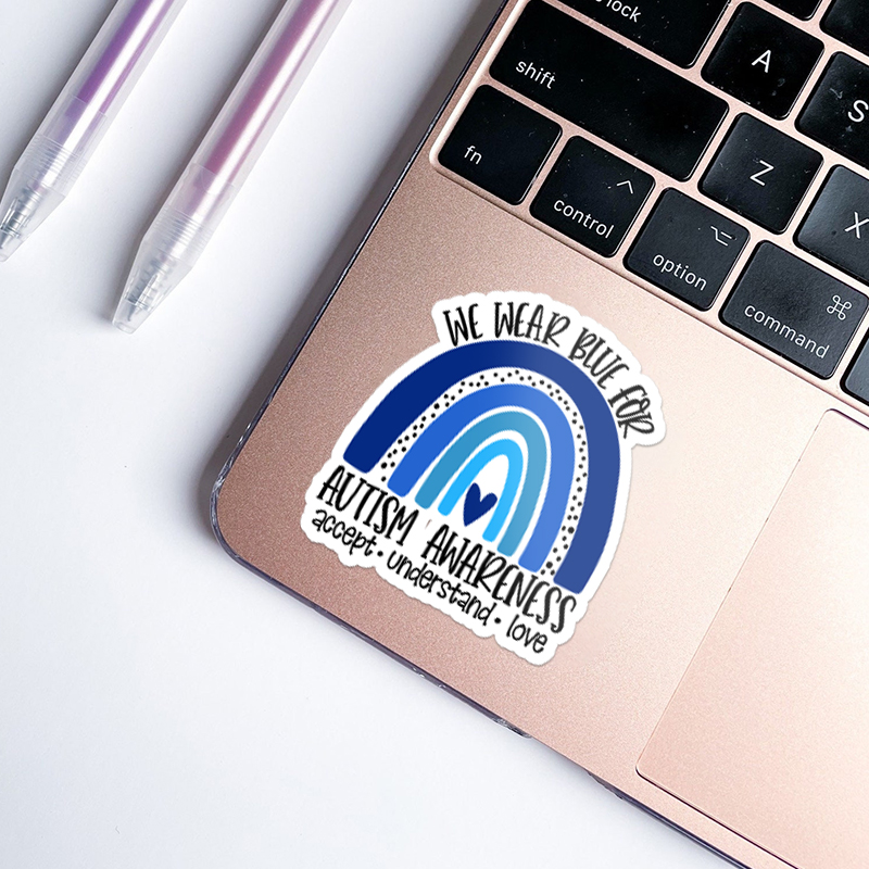 We Wear Blue for Autism Awareness Teacher Stickers