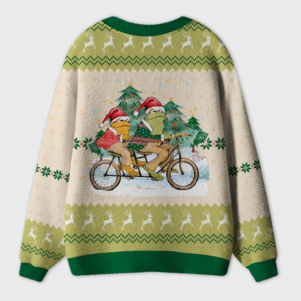 Frog's Christmas Trip Teacher Ugly Cardigan Sweaters