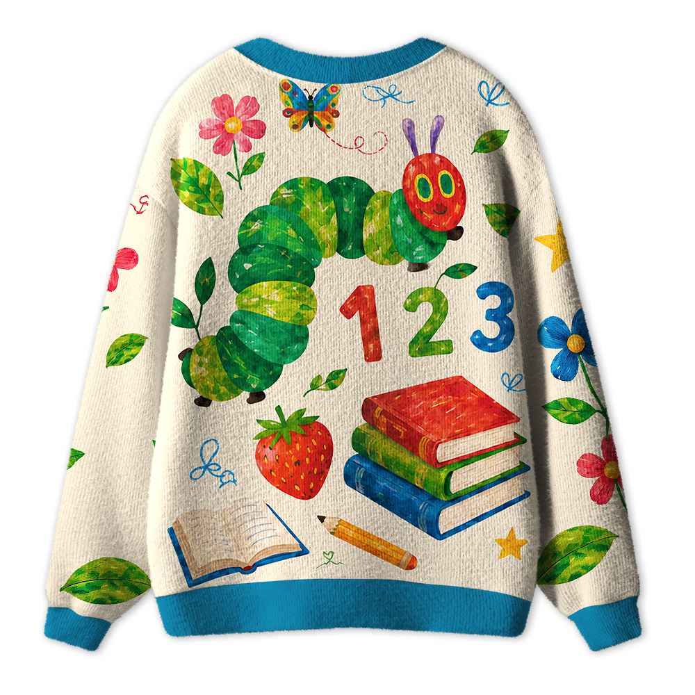 Caterpillar Childrens Book Teacher Ugly Cardigan Sweaters