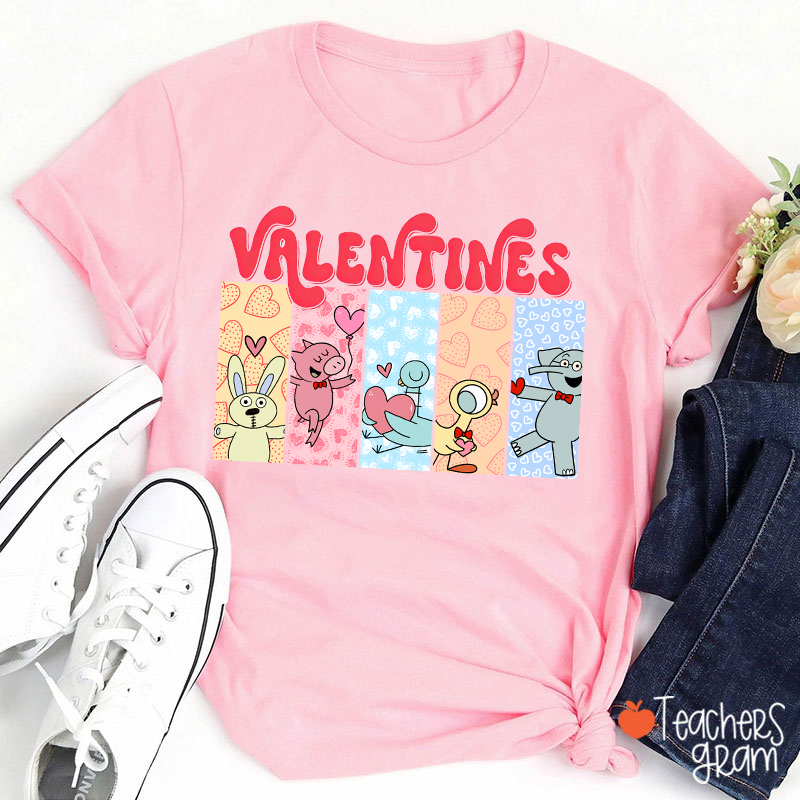 Children's Book Elephant And Friends Valentines Teacher T-Shirt