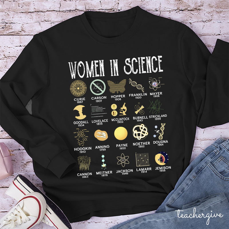 Smart Women In Science Teacher Long Sleeve T-Shirt