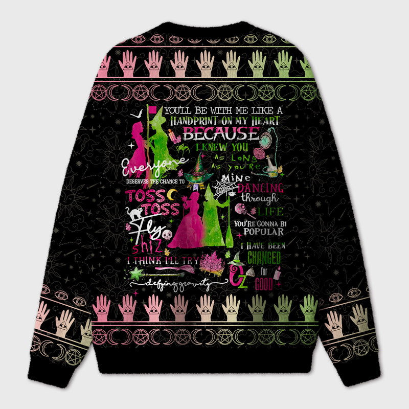 Vintage Wicked Movie Teacher Ugly Fluffy Christmas Sweater
