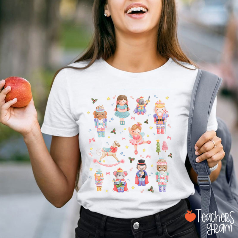 Colorful Christmas Nutcracker Teacher T-Shirt