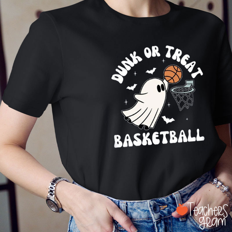 Dunk Or Treat Basketball Teacher T-Shirt