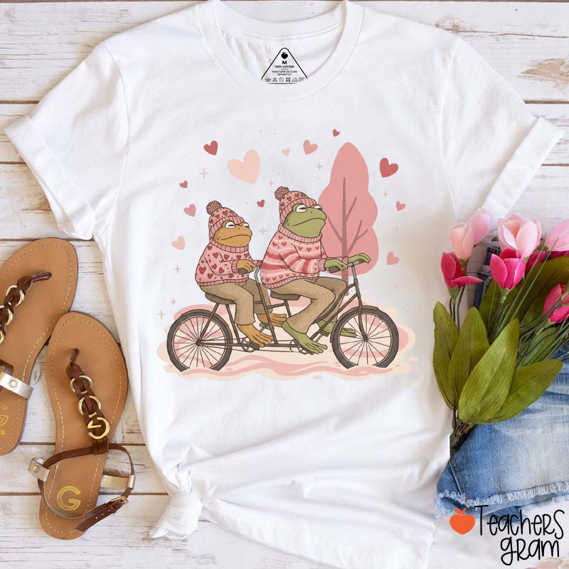 Frog And Toad Saint Valentine Teacher T-Shirt