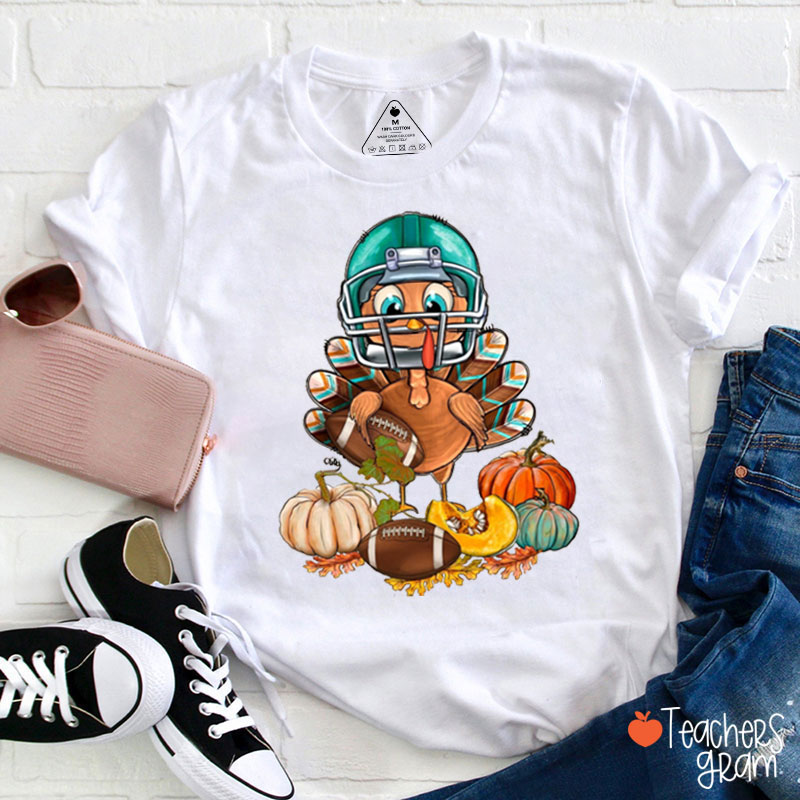 Football Thanksgiving Teacher T-Shirt