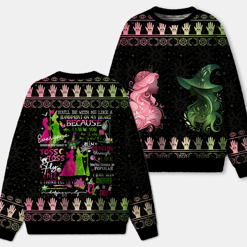Vintage Wicked Movie Teacher Ugly Fluffy Christmas Sweater