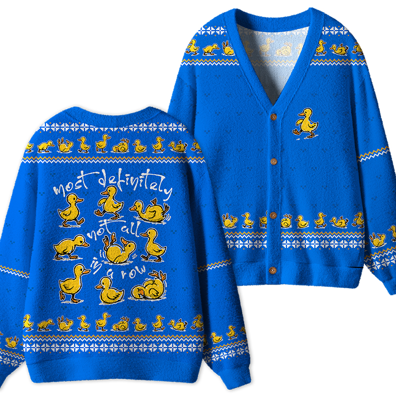 Most Definitely Not All In A Row Teacher Ugly Cardigan Sweaters