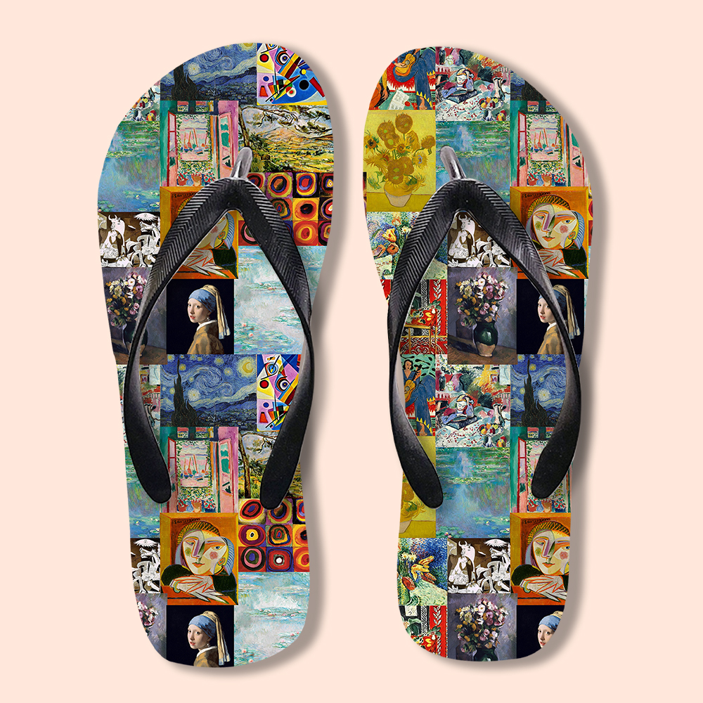 Falling Into The Ocean Of Art Teacher Flip Flops