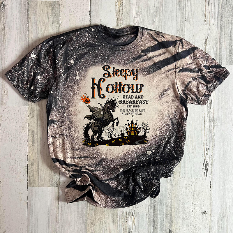 Sleepy Hollow Headless Horseman Teacher Printed T-Shirt