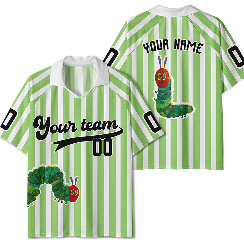 Personalized Team Name And Number Cute Caterpillar Teacher Collar Jersey