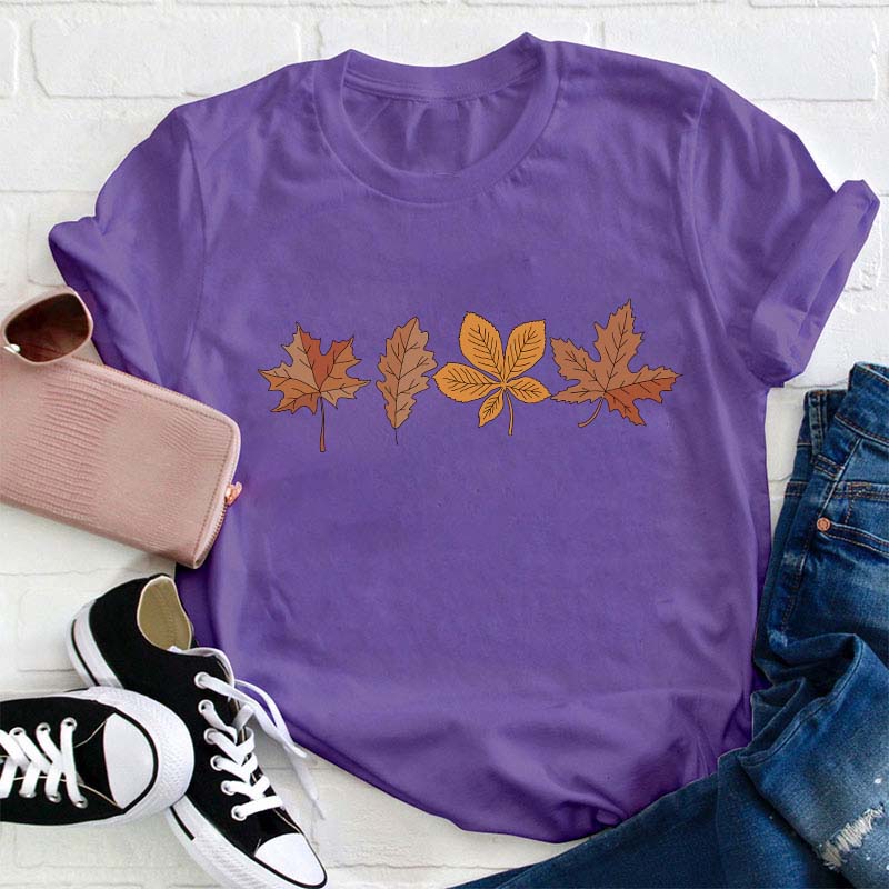 Autumn Leaves Autumn Colors Teacher T-Shirt
