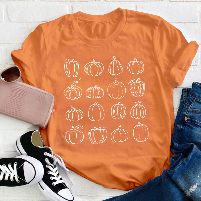 Pumpkins We Are All Different Teacher T-Shirt