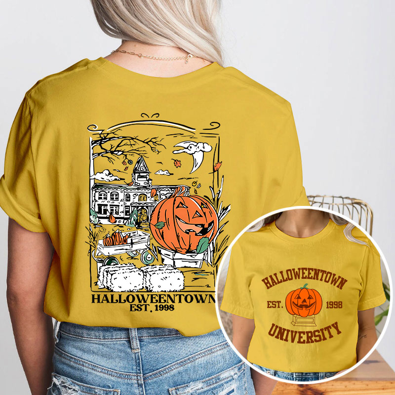 Halloween Town University Teacher Two Sided T-Shirt