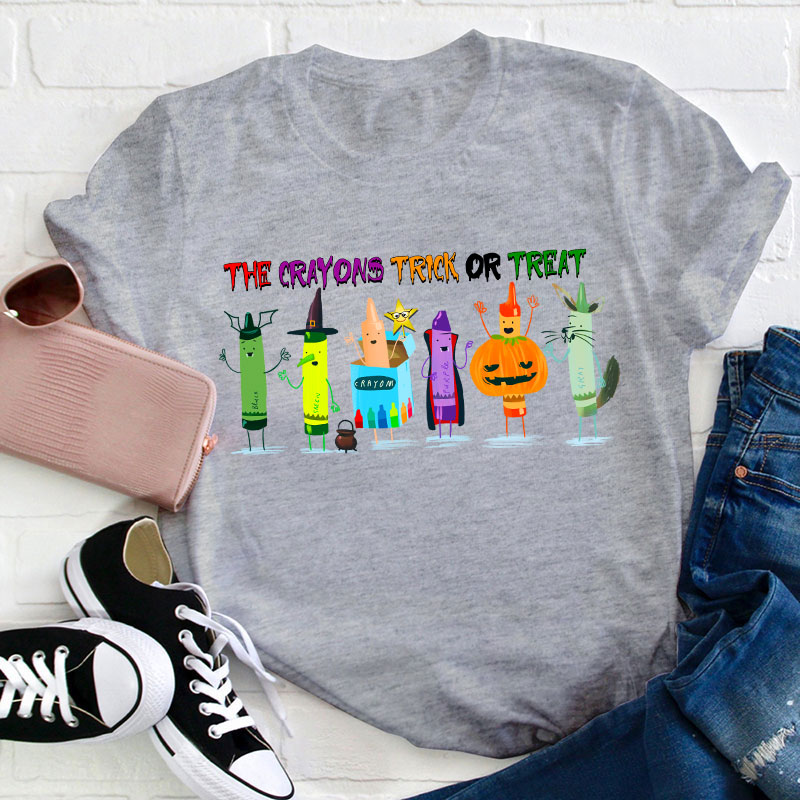 The Crayon Trick Or Treat Teacher T-Shirt