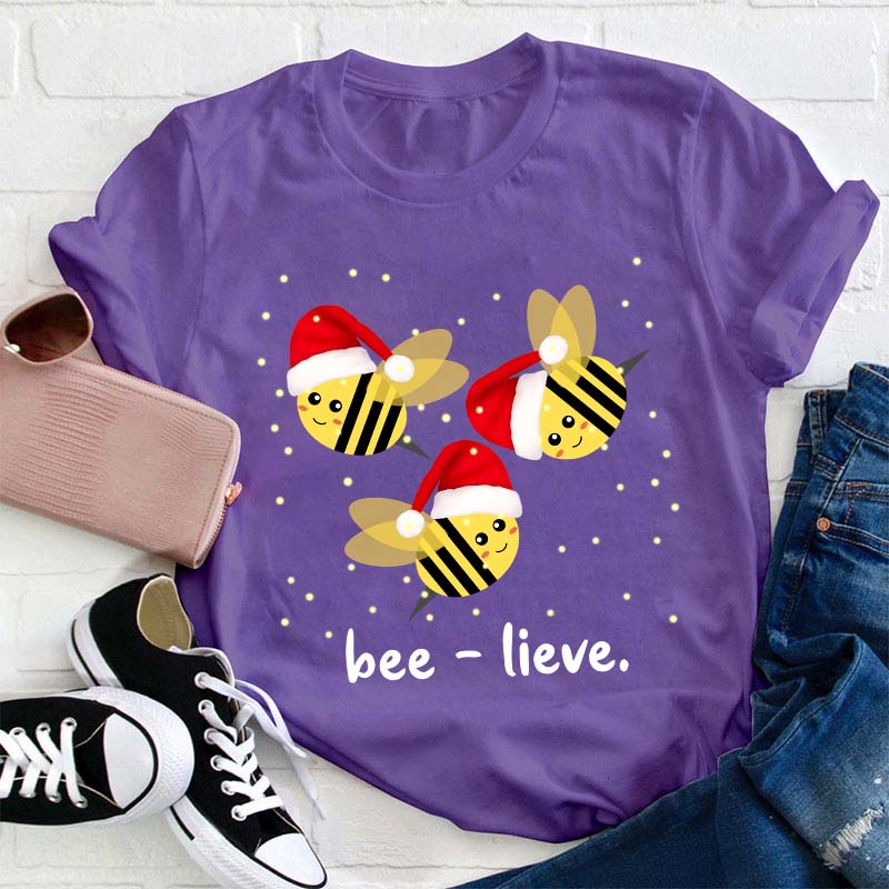 Beelieve Christmas Teacher T-Shirt