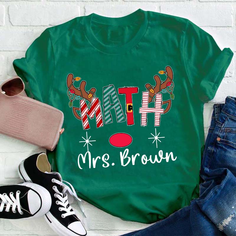 Personazlied Christmas Elk Teacher T-Shirt