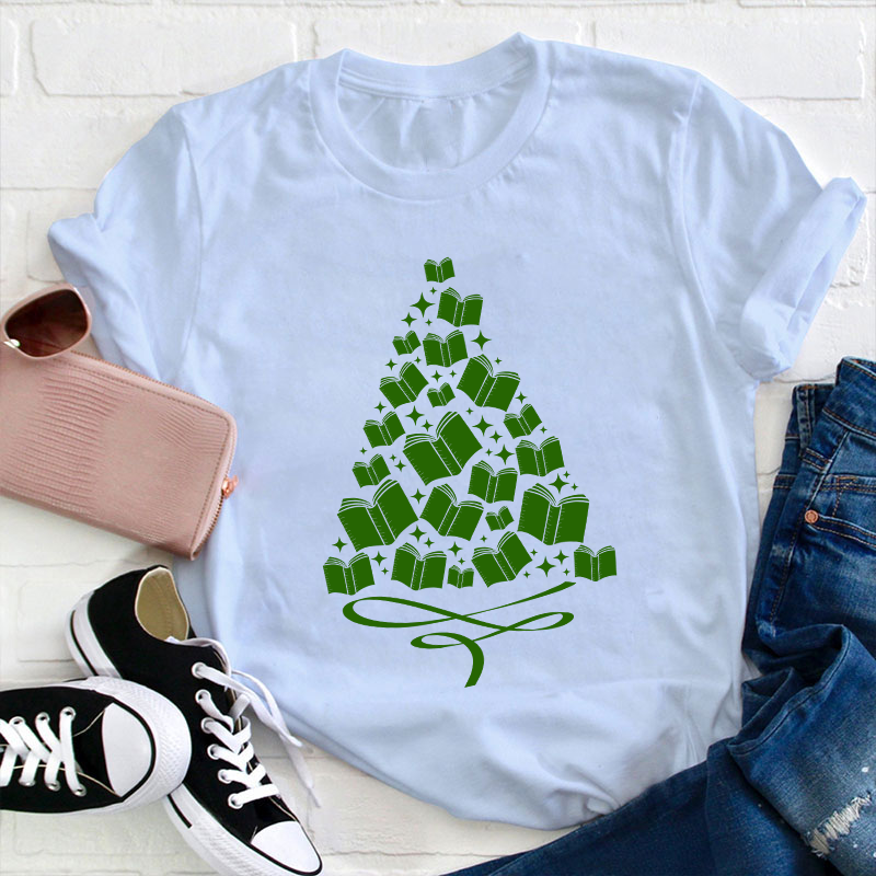 A Christmas Tree Of Books Teacher T-Shirt