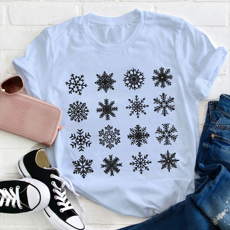 Various Snowflakes Teacher T-Shirt