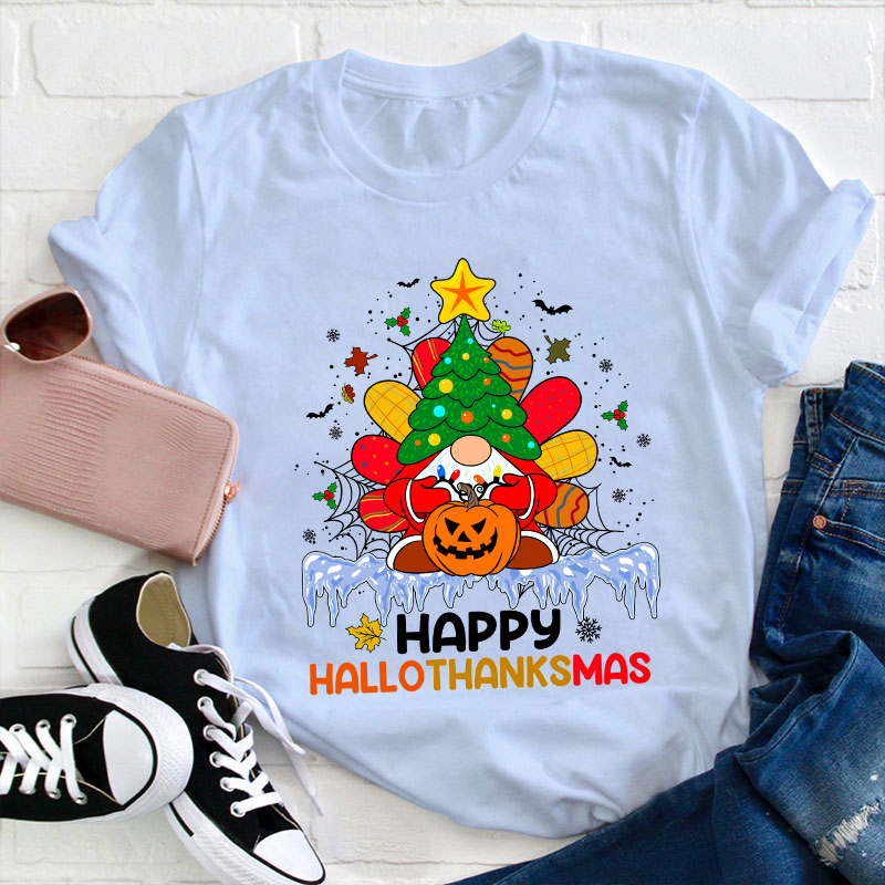 Happy Hallothanksmas Teacher T-Shirt